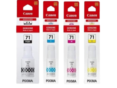 Canon GI-71 C/M/Y/PGBK All Four Color Ink Bottles Bundle