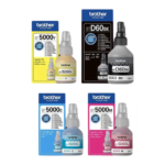 Brother InkTank Printer Ink Bottles Bundle BT5000C/M/Y and BTDK60BK