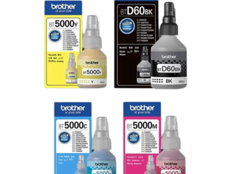 Brother InkTank Printer Ink Bottles Bundle BT5000C/M/Y and BTDK60BK