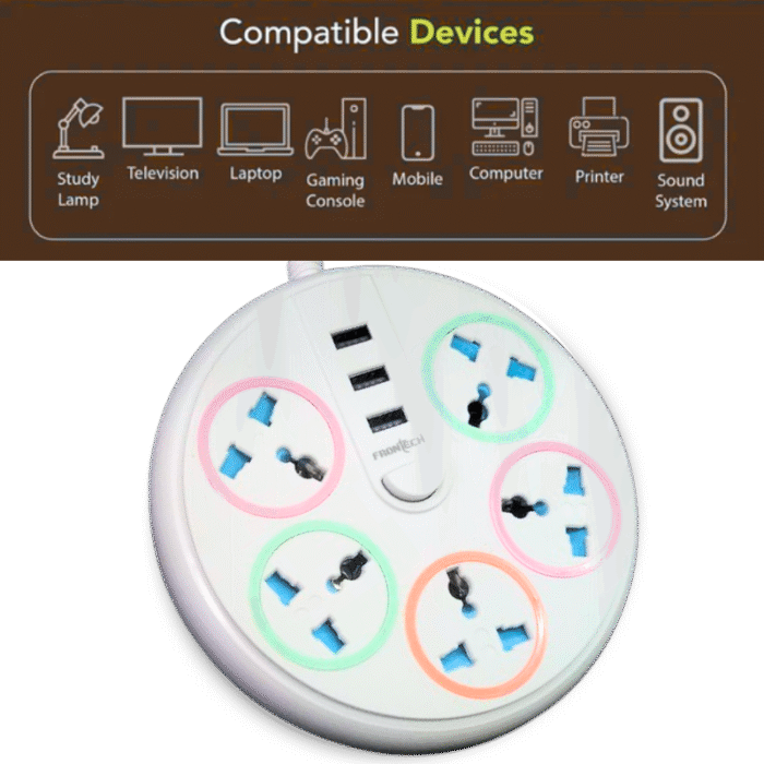 Frontech Power Socket Board with usb
