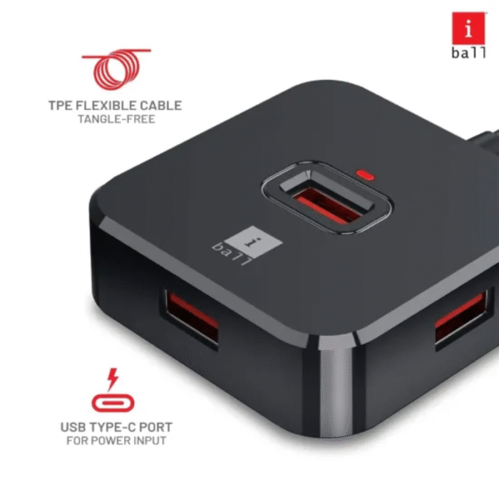 Iball Piano 523 4-Port 2-IN-1 USB 2.0 Hub